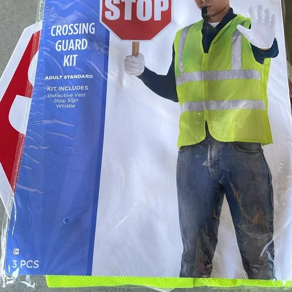 Crossing Guard Kit Adult Costume! New! - Picture 2 of 5